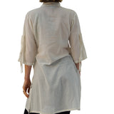 'Sage' Long Chemise, Womens Medieval Shirt - Cream