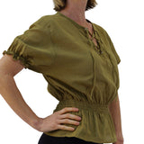 'Dawn' Blouse - Light Fern Green/Mustard