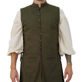 'Medieval Duster' Renaissance Festival Costume Doublet Jerkin - Green/Brown