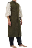 'Medieval Duster' Renaissance Festival Costume Doublet Jerkin - Green/Brown