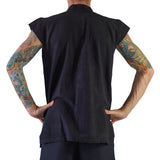 'Naval' Pirate Vest - Plain Cotton - Black - zootzu