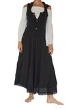 'Hooded Long Petal Vest' Viking Bodice - Black