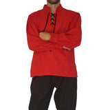 'Merchant' Shirt High Collar - Red