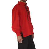 'Merchant' Shirt High Collar - Red