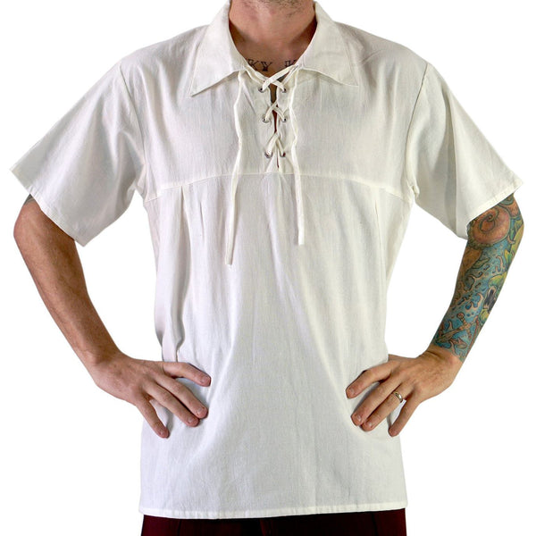 Renaissance Shirt, Short Sleeves- Cream - zootzu