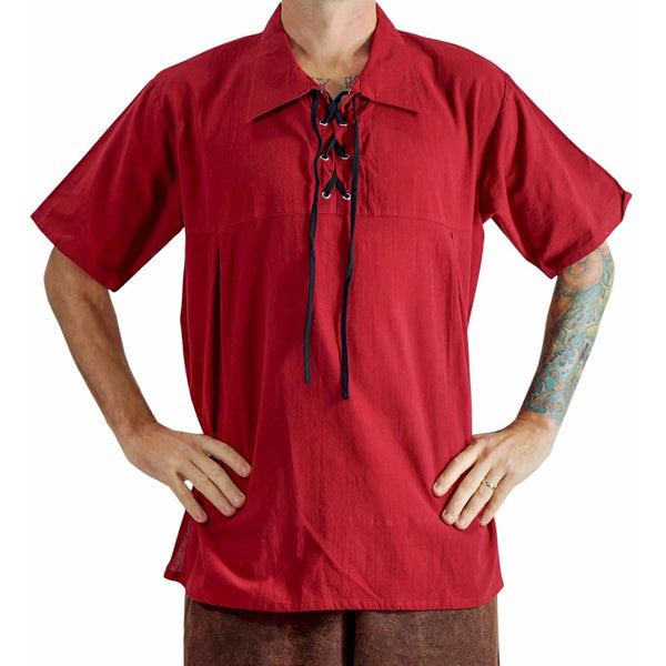 Renaissance Shirt, Short Sleeves - RED - zootzu