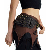 Steampunk' Leather Utility Belt, Boho  - Black - zootzu