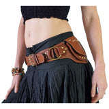 'Scallop' Leather Utility Belt - Brown - zootzu