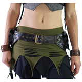 'Double Leaf Diamond' Leather Utility Belt - Black - zootzu