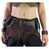 Lace' Boho  Leather Utility Belt - Black - zootzu