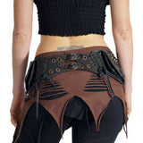 Steampunk' Leather Utility Belt, Boho  - Black - zootzu