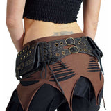 Steampunk' Leather Utility Belt, Boho  - Black - zootzu