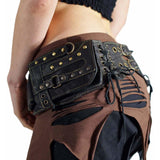 Steampunk' Leather Utility Belt, Boho  - Black - zootzu