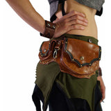 Grande' Boho  Leather Utility Belt - Brown - zootzu