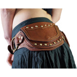 'Scallop' Leather Utility Belt - Brown - zootzu