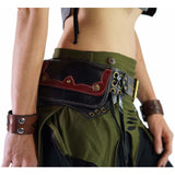 Lill' - Boho  Leather Utility Belt -  Black/Red - zootzu