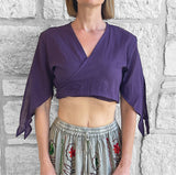 'Wrap Around Crop Top' Pirate Shirt - Purple