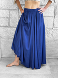 'Sadie' Long Flowing Skirt - Rayon Blue