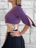 ‘Wrap Around Crop Top' - Patterned Purple