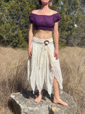 'Petal' Long Renaissance/Pirate Skirt - Cream