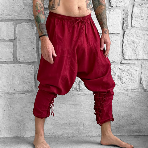 'Scallywag' Pants, Pirate, Harem, Jester - Dark Red