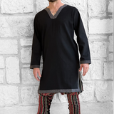 'Viking Shirt' Long Sleeves Medieval - Black