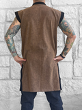 'Long Pirate Vest' - Stone Brown/Metal Buttons