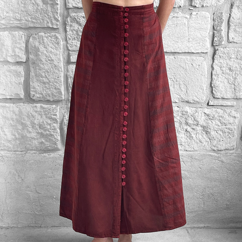 'Long Plaid Skirt' Renaissance Festival - Dark Red