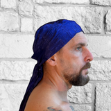 'Pirate Bandana' Medieval Hat, Silk - Dark Blue