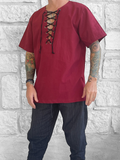 'Freeman' Medieval Viking Shirt - Maroon Red