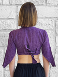 ‘Wrap Around Crop Top' - Patterned Purple