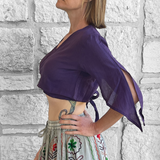 'Wrap Around Crop Top' Pirate Shirt - Purple