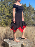 'Willow' Renaissance Dress - Black/Red