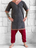 'Viking Shirt Short Sleeves' Tunic - Stone Gray