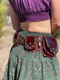 'Grande' Boho Leather Utility Belt -  Dark Brown