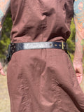 'Satchel Swing Latch' Medieval Leather Utility Belt, Boho  - Black