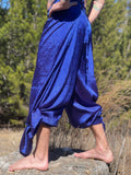 'Wrap Pants' Silk Blue