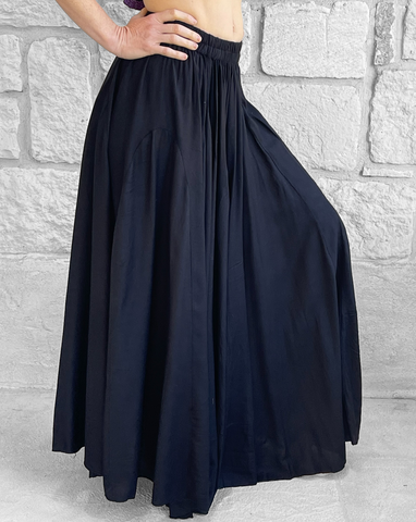 'Sadie' Long Flowing Skirt - Rayon Black