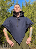 'Hooded Cowl' Viking Medieval - Dark Blue/Black