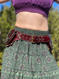 'Grande' Boho Leather Utility Belt -  Dark Brown