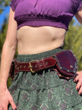 'Grande' Boho Leather Utility Belt -  Dark Brown