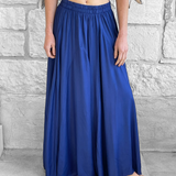 'Sadie' Long Flowing Skirt - Rayon Blue