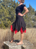 'Willow' Renaissance Dress - Black/Red