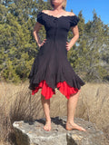 'Willow' Renaissance Dress - Black/Red