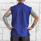 'Rogue' Medieval Sleeveless Shirt - Dark Blue