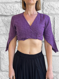 ‘Wrap Around Crop Top' - Patterned Purple