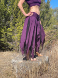 'Peasant Crop Top' Belly Showing Blouse - Dark Purple