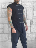 'Doublet' Vest, Frog Clasps  - Black/Grey