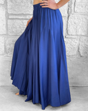 'Sadie' Long Flowing Skirt - Rayon Blue