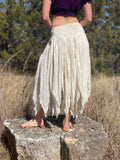 'Petal' Long Renaissance/Pirate Skirt - Cream